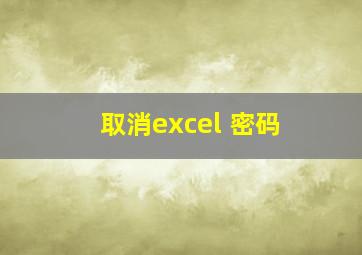 取消excel 密码